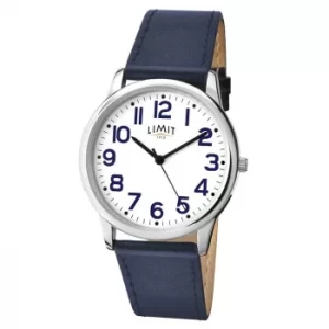 Image of Mens Limit Blue Leather Strap Watch