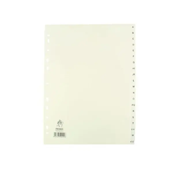 Image of Unbranded A4 White A-Z Polypropylene Index WX01351 WX01351