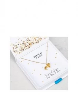 Image of By River By River Gold Plated Sterling Silver Brave As A Lion Pendant Necklace