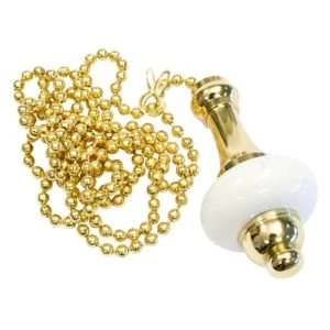 Image of BQ Brass Effect Ceramic Light Pull