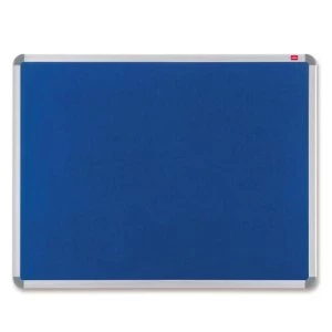 Image of Nobo EuroPlus 1200 x 900mm Noticeboard with Blue Felt Surface Aluminium Frame and Fixing Kit