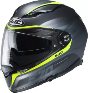 Image of HJC F70 Feron Helmet, grey-yellow, Size S, grey-yellow, Size S