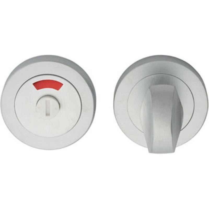 Image of Loops Thumbturn Lock And Release Handle With Indicator 50mm Dia Satin Chrome Multi unisex