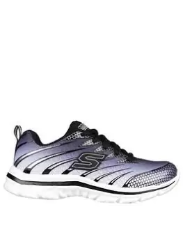 Image of Skechers Nitrate Lace Trainer, Black/Silver, Size 13 Younger