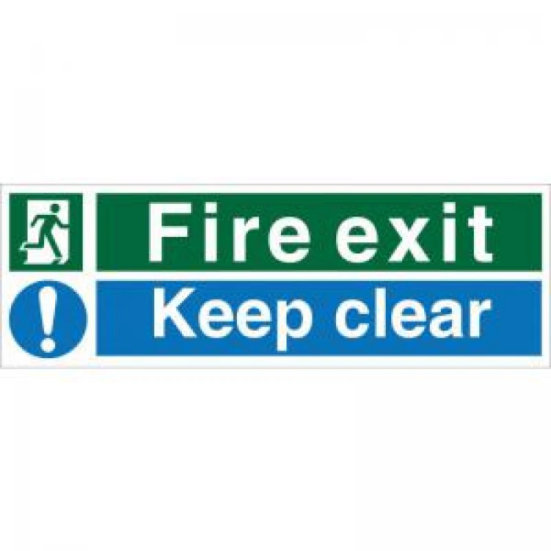 Image of Stewart Superior Seco Safe Procedure Safety Sign Fire Exit Keep Clear Semi Rigid Plastic 450 x 150mm - SP126SRP450X150 SP126SRP450X150