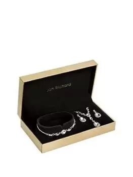 Image of Jon Richard Crystal Marquisse Trio Set, Silver, Women