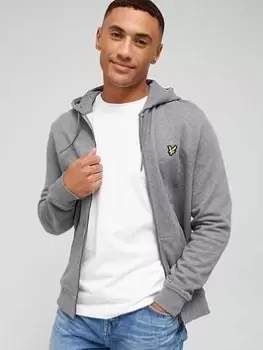Image of Lyle & Scott Lyle & Scott Zip Through Hoodie - Mid Grey Marl, Mid Grey Marl, Size 2XL, Men