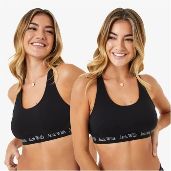 Image of Jack Wills Dibsdall Multipack Bralette 2 Pack - Black