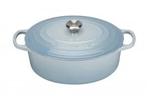Image of Le Creuset Signature Oval Casserole 27cm Coastal Blue