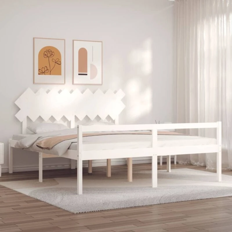 Image of VIDAXL Vidaxl - Senior Bed without Mattress White Super King Size Solid Wood 8720845407322