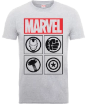Image of Marvel Avengers Assemble Icons T-Shirt - Grey - M