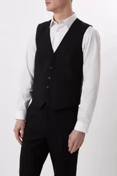 Image of Slim Fit Black Essential Suit Waistcoat