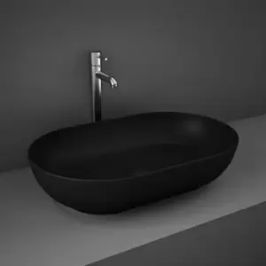 Image of RAK Feeling Oval Countertop Wash Basin 550mm Wide - Matt Black