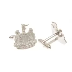 Image of Newcastle United FC Silver Plated Crest Cufflinks (One Size) (Silver)