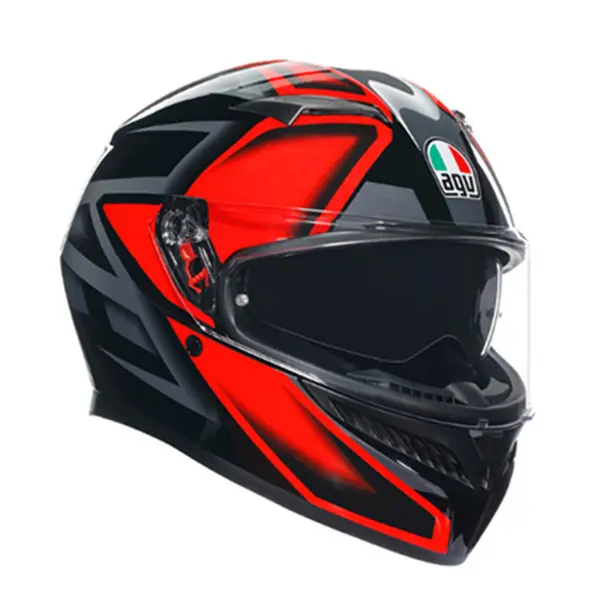 Image of AGV K3 E2206 MPLK Compound Black Red 009 Full Face Helmet Size XL