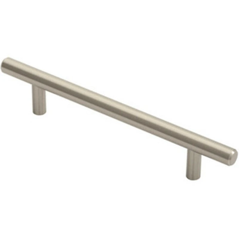 Image of Loops Round T Bar Cabinet Pull Handle 188 x 12mm 128mm Fixing Centres Satin Nickel Metallics unisex