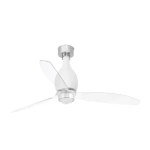 Image of Mini-Eterfan LED Matt White, Transparent Ceiling Fan with DC Motor, 3000K
