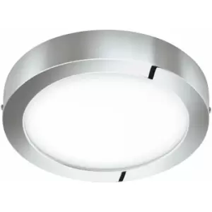 Image of Flush Ceiling Light Colour Chrome Shade White Plastic Bulb LED 21W Included