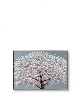 Image of Graham & Brown Cherry Blossoms Printed Framed Canvas With Handpaint Detail