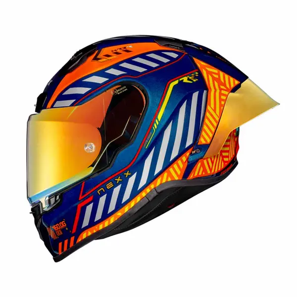 Image of Nexx X.R3R Glitch Racer Orange Blue Full Face Helmet Size M