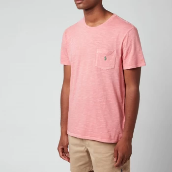 Image of Polo Ralph Lauren Mens Custom Slim Fit Jersey Pocket T-Shirt - Desert Rose - S