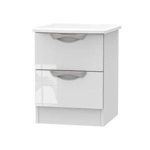 Image of Indices Ready Assembled 2-Drawer Bedside Cabinet - White