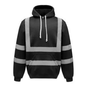 Image of Yoko Mens Hi-Vis Hoodie (S) (Black)