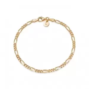 Image of Essentials Figaro Chain 18ct Gold Plated Bracelet BRSL_GP