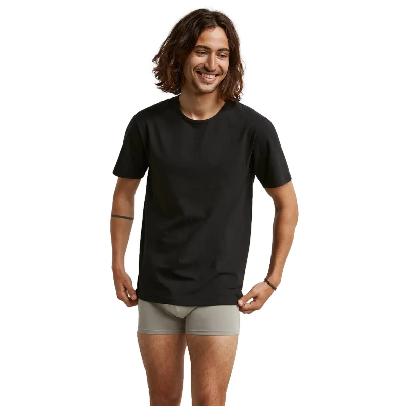 Image of Dim Pack of 2 Regul'Activ Crew Neck T-Shirts Black Men S;M;L;XL