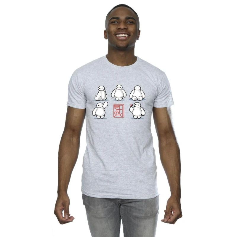 Image of Disney Men Big Hero 6 Baymax Many Poses T-Shirt in Grey Size: Small Grey S Male 5059934880009