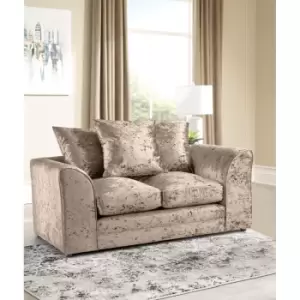 Image of Mirana Modern Crush Velvet 2 Seater Sofa Mink