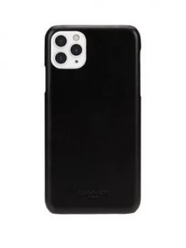 Image of Coach Leather Slim Wrap Case For iPhone 11 Pro Max - Black/Blind Logo Deboss