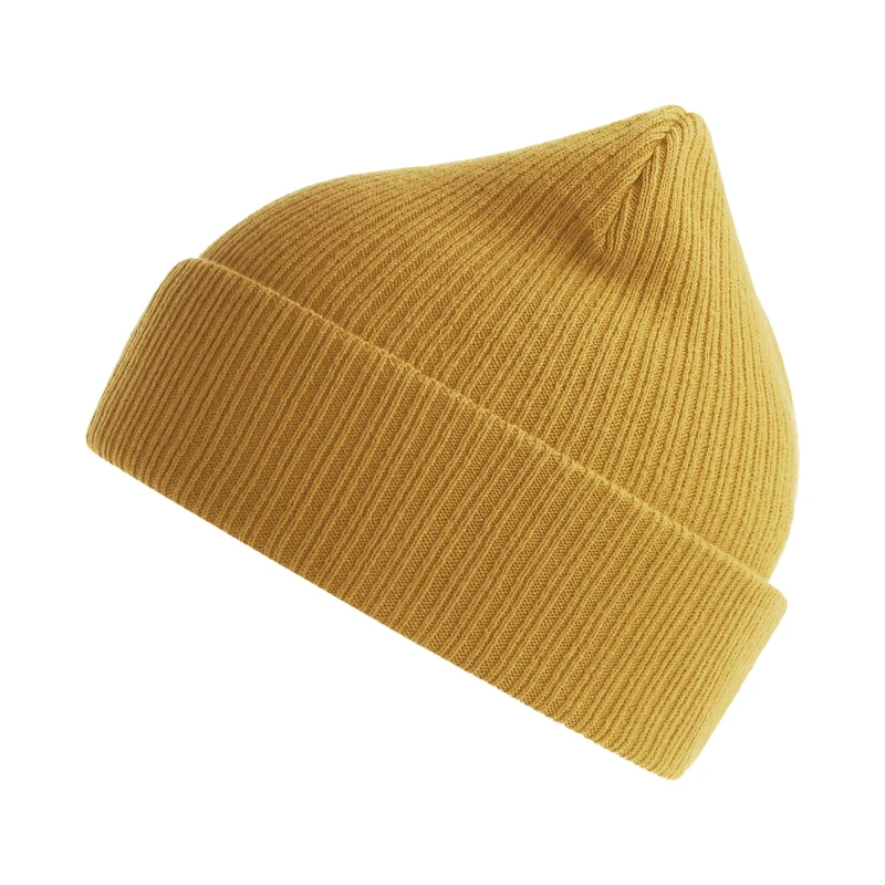 Image of Atlantis Atlantis Men Nelson Ribbed Cotton Beanie in Mustard Mustard One Size Male 5063300861172