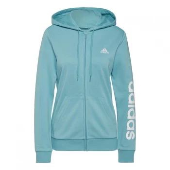 Image of adidas Essentials Logo Full-Zip Hoodie Womens - Mint Ton / White