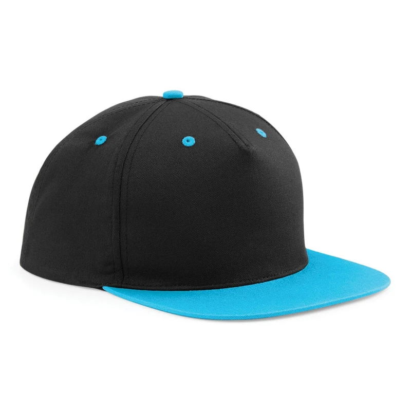 Image of Beechfield Beechfield Men 5 Panel Contrast Snapback Cap in Black One Size Male 5054171879274