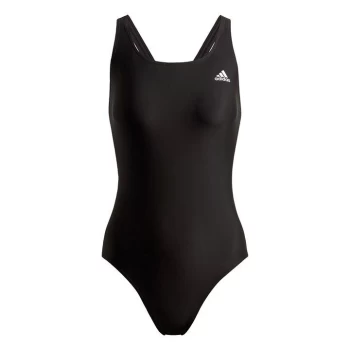 Image of adidas Womens Must Haves Fit Solid Swimsuit - Black / White