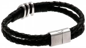 Image of Stainless Steel and Leather Rangers Bracelet