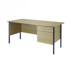Image of Serrion Ferrera Oak 1500mm Four Leg Desk with Two Drawer Pedestal