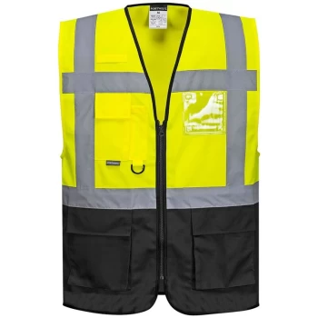 Image of C476YBRL - sz L Warsaw Executive Vest - Yellow/Blue - Portwest