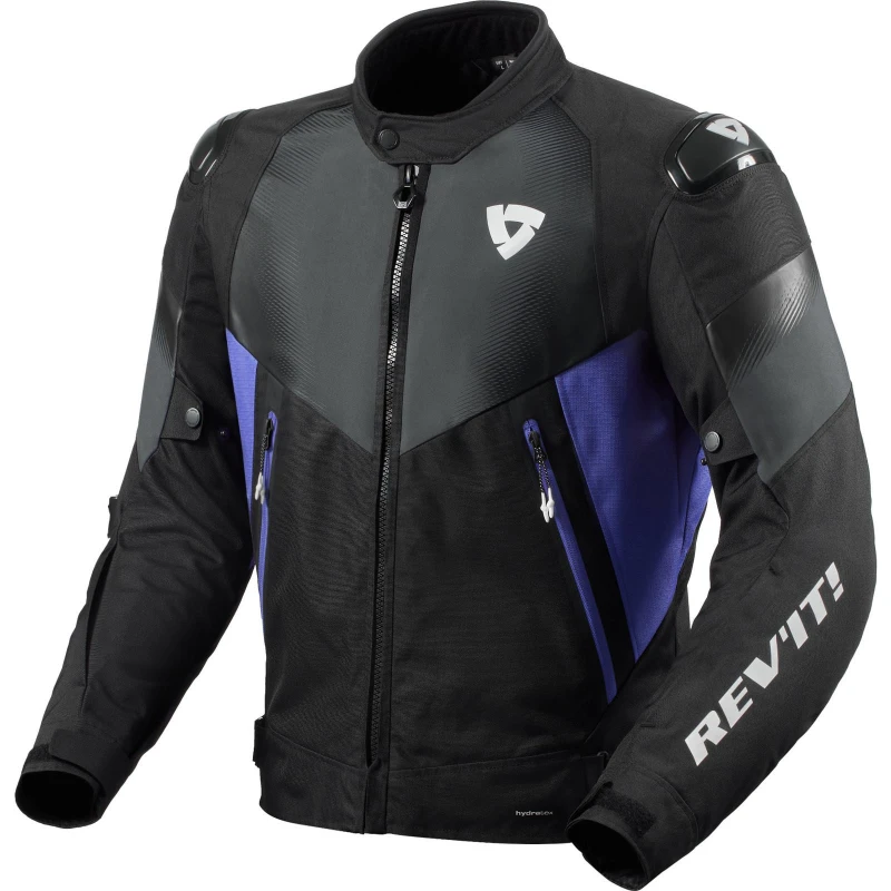 Image of Rev It Control H2O Motorcycle Jacket XL Black Blue Black Blue