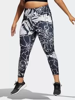 Image of adidas Optime Superher Training 7/8 Tights (plus Size), Blue, Size 2X, Women