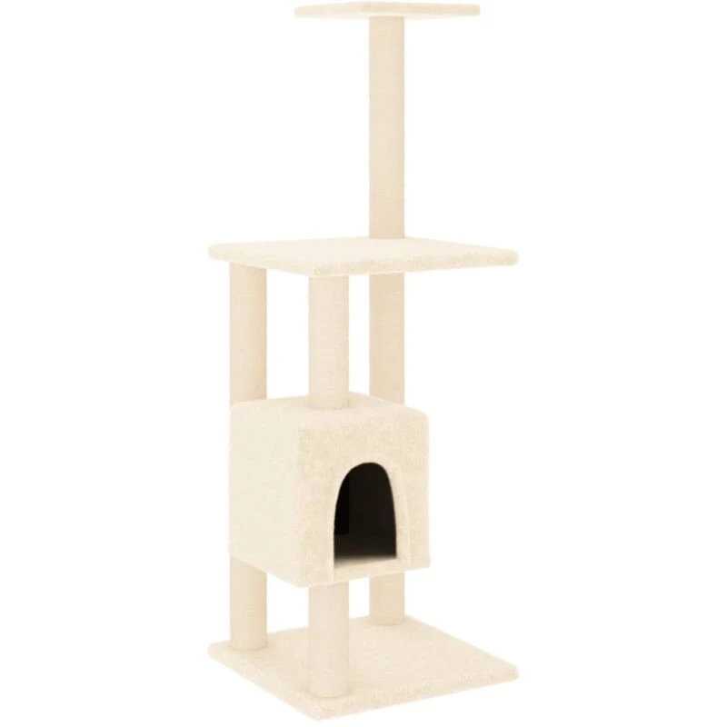 Image of VIDAXL Cat Tree with Sisal Scratching Posts Cream 104cm Vidaxl 8720286669273