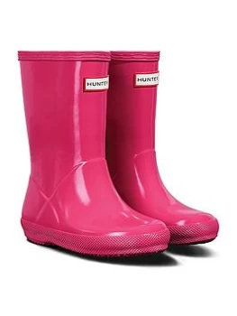 Image of Hunter Original Infant First Classic Gloss Wellington Boots - Bright Pink, Bright Pink, Size 6 Younger