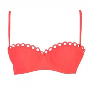 Image of Ted Baker Lace Trim Balconette Bikini Top - RED