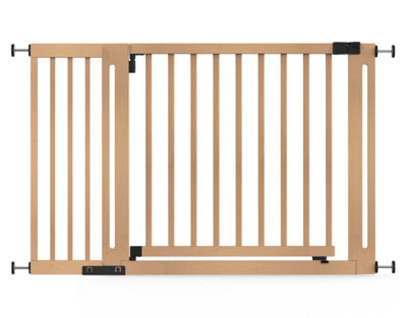 Image of Safetots Wooden Elegance Gate, Natural, 125Cm - 133Cm, Pressure Fit Safety Gate, 73Cm Extra Wide Doorway, Easy Installation