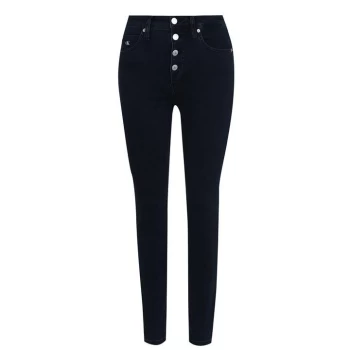 Image of Calvin Klein Jeans High Super Skinny Jeans - 1BJ Blue Black