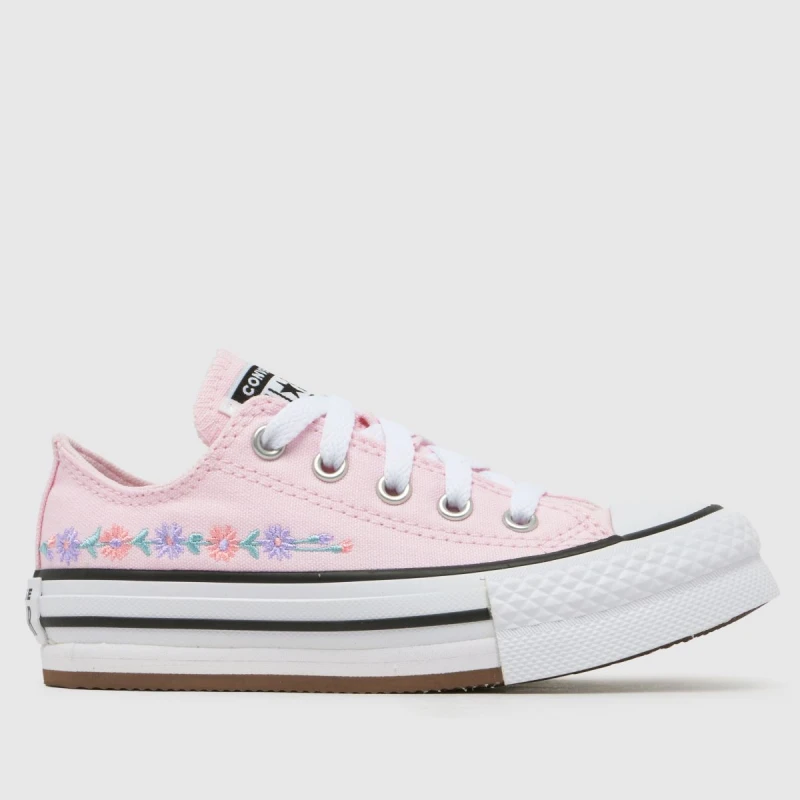 Image of Converse Pale Pink All Star Lo EVA Lift Girls Junior Trainers Pale Pink UK 2 (EU 34)