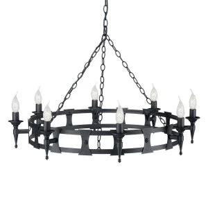 Image of 8 Light Chandelier Black Finish, E14