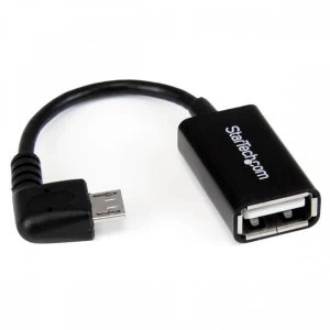 Image of StarTech 5" Right Angle Micro USB to USB OTG Host Adapter MF
