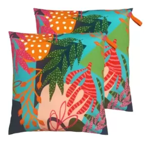 Image of Coralina Large 70cm Outdoor Floor Twin Pack Cushion Multi